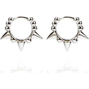 925 Silver 8mm Eternity Spike Huggie Small Hoop Earrings