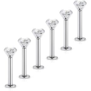 Dyknasz 16G واضح الماس تشيكوسلوفاكيا الصلب الجراحية لابريت مونرو الشفاه الدائري الحلزون الغضروف الزنمة مسمار الأقراط الحديد ثقب الجسم المجوهرات للنساء الرجال الفتيات