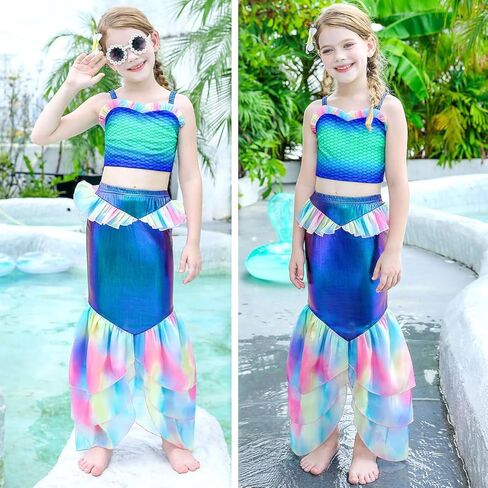 زي iTVTi Little Mermaid Ariel لأزياء Grils Halloween فستان الأميرة التنكري مع الملحقات in Kuwait