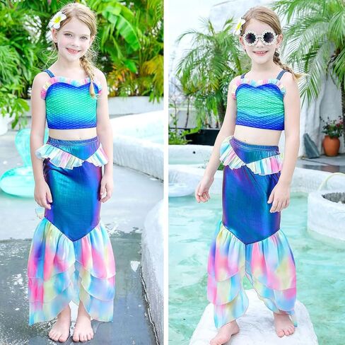 زي iTVTi Little Mermaid Ariel لأزياء Grils Halloween فستان الأميرة التنكري مع الملحقات in Kuwait