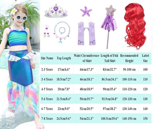 زي iTVTi Little Mermaid Ariel لأزياء Grils Halloween فستان الأميرة التنكري مع الملحقات in Kuwait