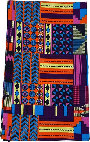 satsuma 100% Wax Cotton Women African scarf Ankara Print Extra Long Head Wrap or Face Mouth Cover | Headband Lightweight Turban Tie (Pink Kente) in Saudi Arabia