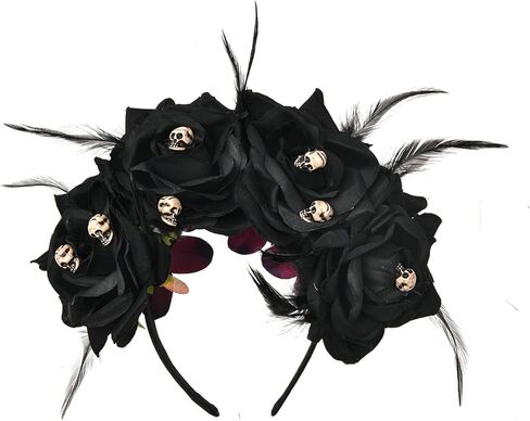 عصابة رأس Vividsun المكسيكية على شكل زهرة الورد يوم الموتى، عصابة رأس لحفلات الهالوين in Kuwait