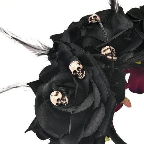 عصابة رأس Vividsun المكسيكية على شكل زهرة الورد يوم الموتى، عصابة رأس لحفلات الهالوين in Kuwait