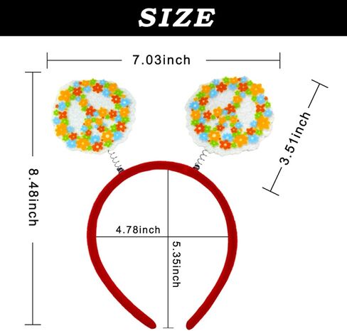 عصابة رأس رائعة هيبيز، عصابة شعر 70s بوهو، إكسسوارات للشعر للفتيات والنساء، غطاء رأس لحفلات أعياد الميلاد وحفلات الزفاف (B) in Kuwait