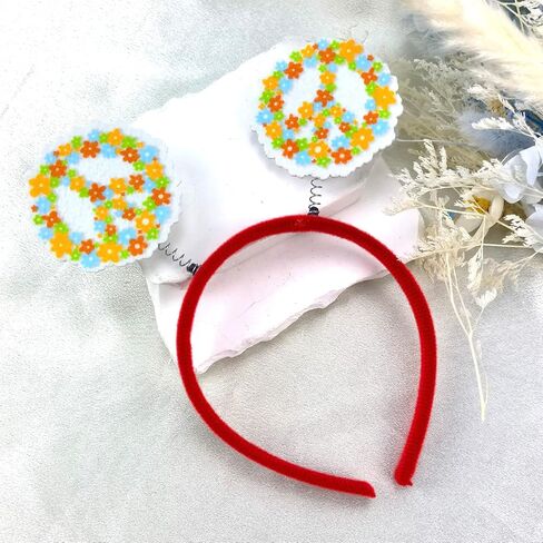 عصابة رأس رائعة هيبيز، عصابة شعر 70s بوهو، إكسسوارات للشعر للفتيات والنساء، غطاء رأس لحفلات أعياد الميلاد وحفلات الزفاف (B) in Kuwait