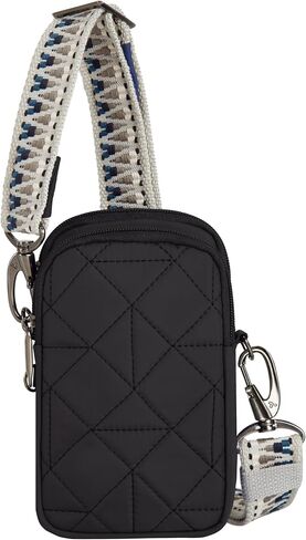 Travelon Boho Anti-Theft 2 Compartment Phone Crossbody, Black in Saudi Arabia