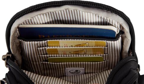Travelon Boho Anti-Theft 2 Compartment Phone Crossbody, Black in Saudi Arabia