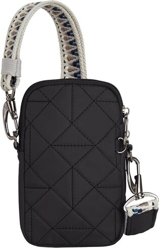 Travelon Boho Anti-Theft 2 Compartment Phone Crossbody, Black in Saudi Arabia