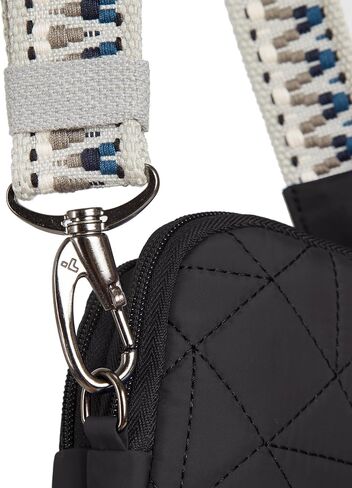 Travelon Boho Anti-Theft 2 Compartment Phone Crossbody, Black in Saudi Arabia