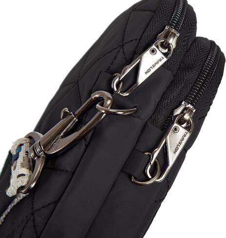 Travelon Boho Anti-Theft 2 Compartment Phone Crossbody, Black in Saudi Arabia