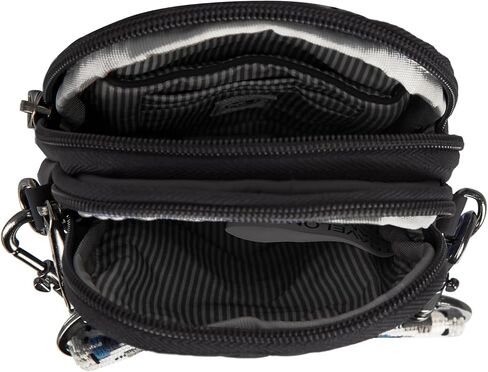 Travelon Boho Anti-Theft 2 Compartment Phone Crossbody, Black in Saudi Arabia