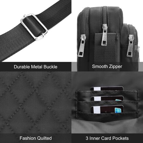 Nylon Crossbody Bags for Women Trendy Quilted Cross Body Purse Medium Crossbody Purses Fashion Ladies Messenger Shoulder Bag in Saudi Arabia