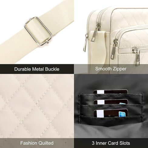 Nylon Crossbody Bags for Women Trendy Quilted Cross Body Purse Medium Crossbody Purses Fashion Ladies Messenger Shoulder Bag in Saudi Arabia