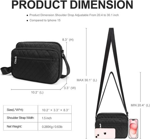 Nylon Crossbody Bags for Women Trendy Quilted Cross Body Purse Medium Crossbody Purses Fashion Ladies Messenger Shoulder Bag in Saudi Arabia