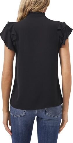 CeCe Short Sleeve Pin Tuck Ruffled Blouse in Saudi Arabia