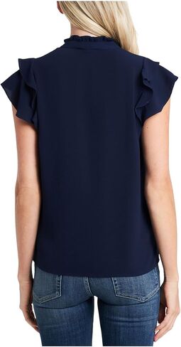 CeCe Short Sleeve Pin Tuck Ruffled Blouse in Saudi Arabia