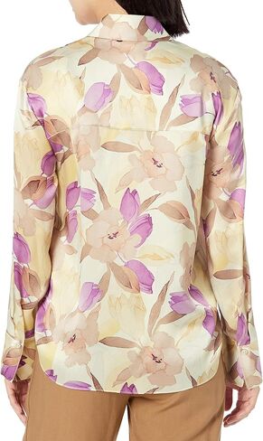 Vince Women's Nouveau Magnolia L/S Relaxed Shirt, Sun Dew, X-Small in Saudi Arabia