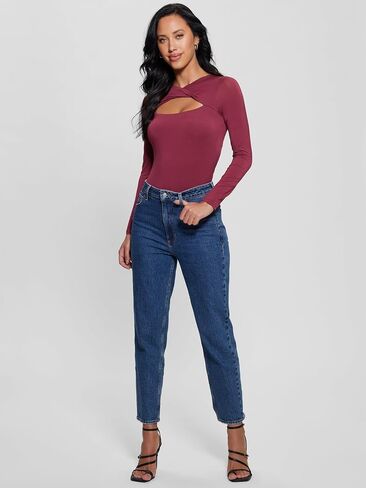 GUESS Women's Long Sleeve Twisted Yoke MENA Top in Saudi Arabia