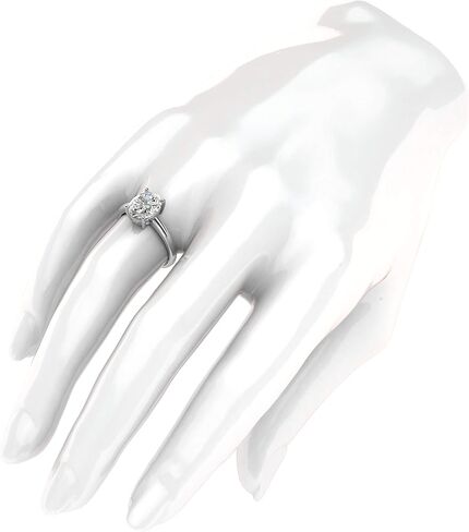 THELANDA 10k White Gold 8x10mm Simulated Oval-Cut Diamond Engagement Ring Domed Band Promise Bridal Ring in Saudi Arabia