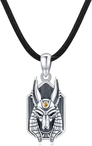 MEDWISE Egyptian Anubis Necklace 925 Oxidized Silver Anubis God of Underworld Necklace in Saudi Arabia