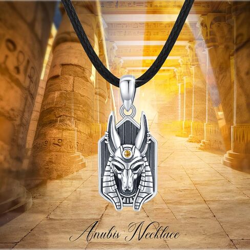 MEDWISE Egyptian Anubis Necklace 925 Oxidized Silver Anubis God of Underworld Necklace in Saudi Arabia