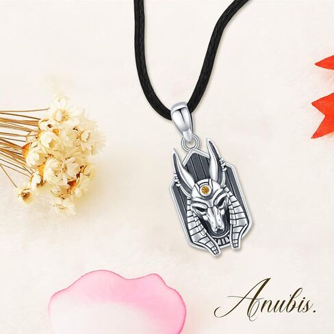 MEDWISE Egyptian Anubis Necklace 925 Oxidized Silver Anubis God of Underworld Necklace in Saudi Arabia