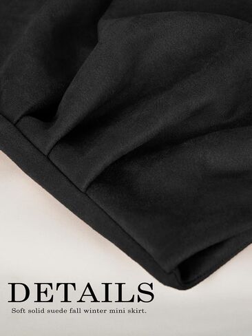 Women Faux Suede Bodycon Ruched Tulip Ruched Fall Short Mini Skirt in Saudi Arabia