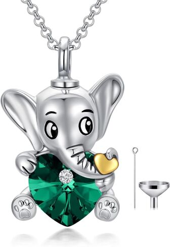 AOBOCO 925 Sterling Silver Elephant Urn Necklaces for Ashes Cremation Memorial Keepsake Jewelry Gifts for Women Girls in Saudi Arabia