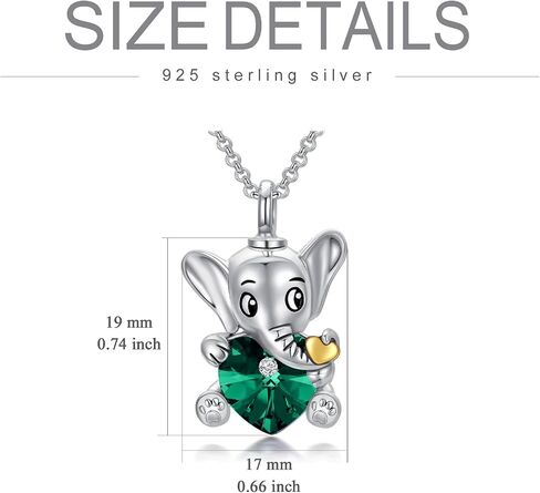 AOBOCO 925 Sterling Silver Elephant Urn Necklaces for Ashes Cremation Memorial Keepsake Jewelry Gifts for Women Girls in Saudi Arabia