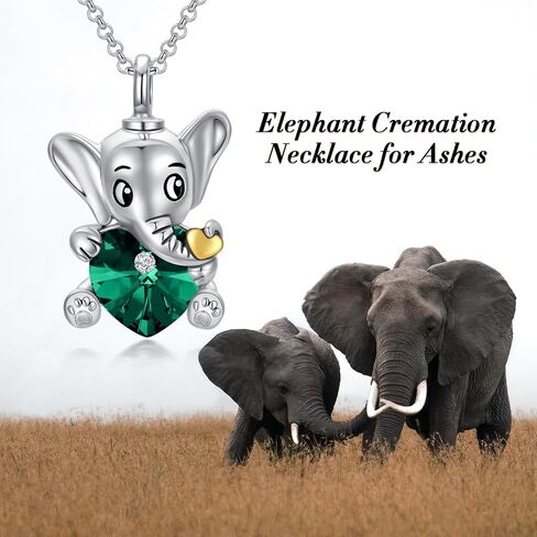 AOBOCO 925 Sterling Silver Elephant Urn Necklaces for Ashes Cremation Memorial Keepsake Jewelry Gifts for Women Girls in Saudi Arabia