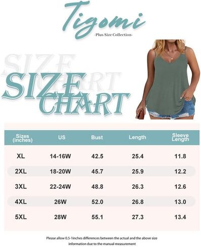 TIYOMI Plus Size Tank Tops for Women Sexy Notch V Neck Sleeveless Tunic Cami Button Flowy Shirts Summer Basic Tank XL-5XL in Kuwait
