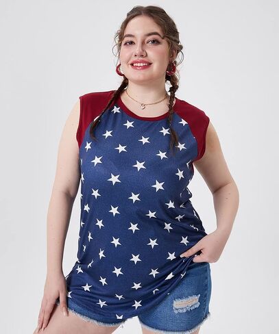 TIYOMI Plus Size Tank Tops for Women Sexy Notch V Neck Sleeveless Tunic Cami Button Flowy Shirts Summer Basic Tank XL-5XL in Kuwait