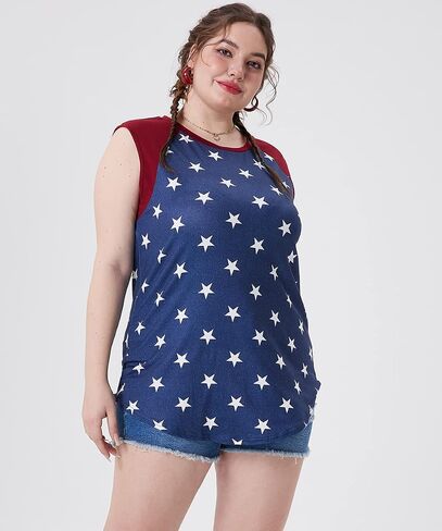 TIYOMI Plus Size Tank Tops for Women Sexy Notch V Neck Sleeveless Tunic Cami Button Flowy Shirts Summer Basic Tank XL-5XL in Kuwait