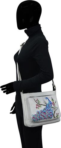 Anna by Anuschka Medium Crossbody, Peacock Bliss, Peacock Bliss, One size in Saudi Arabia