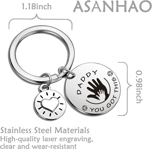 Daddy Recovery Jewelry for Dad Sobriety Keychain Dad Appreciation Gift Father Sober Anniversary Keychain in Saudi Arabia