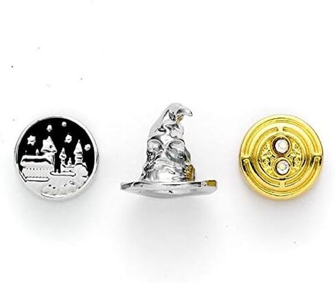 هاري بوتر مجموعة خرز فواصل رسمية مكونة من 3 قطع - قلعة هوجورتس وقبعة فرز وتقليب الوقت، مقاس واحد، معدن غير ثمين، حجر الراين, معدن, حجر الراين in Kuwait