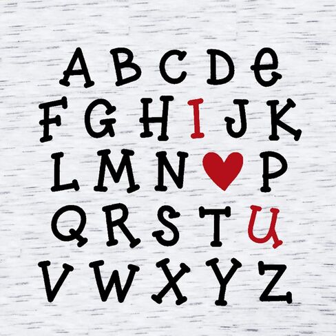 Valentines Shirts for Women Teacher Valentine Gift Alphabet I Love You Tops Girlfriend Shirts Short Sleeve Tees Tops in Kuwait