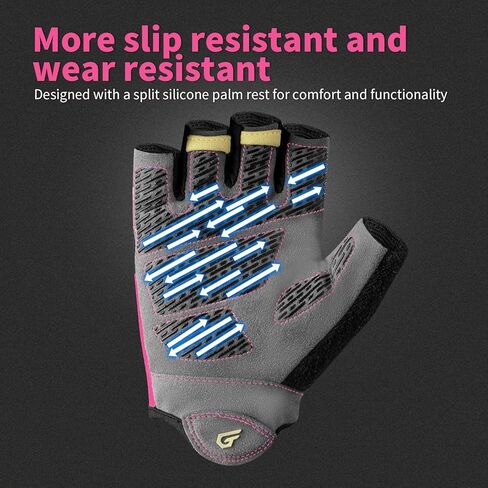 قفازات لركوب الدراجات من كانسون، قفازات لركوب الدراجات الجبلية للرجال/النساء مع وسادة ماصة للصدمات، نصف إصبع ومضادة للانزلاق للرياضات الخارجية، ركوب الجبال in Kuwait