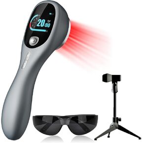 Handheld Red Light Therapy with Stand, Infrared Light Therapy Device for Body, Portable Cold Red Light Treatment Machine for Muscle and Joint Pain(4 * 808nm+14 * 650nm)