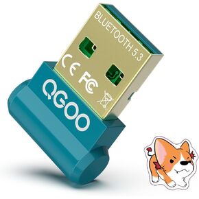 USB Bluetooth Adapter for PC - QGOO Bluetooth Dongle 5.3 EDR, Wireless Receiver for Desktop Computer Laptop Bluetooth Adapter5.3-V35.646.07 Green07