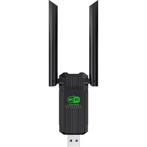 USB WiFi Adapter,1300Mbps WiFi USB 3.0 Dual Band 5G/2.4G, Dual 2dBi Antennas, Supports Windows11/10/8.1/8/7/XP, Wireless Adapter for Desktop Computer Network Adapters