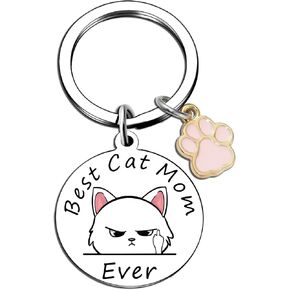 Cat Gifts For Women Cat Lovers Cat Mom,Cute Stuff Keychain For Cat Lovers Animal Lovers Cat Lady Best Cat Mom Birthday Mothers Day Gifts For Her Best Cat Mom Ever Gifts