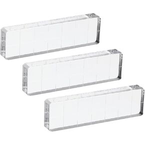 PATIKIL Acrylic Stamp Block, 3 Pack Stamping Block Rectangular Shape with Grid Lines Decorative Mounting Blocks Set for Scrapbooking DIY Crafts Card Making, 2.8x0.8