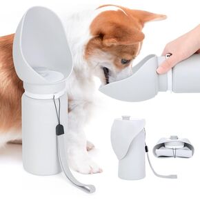 Dog Water Bottle,19oz Foldable Leak Proof Portable Dog Water Bottle, Dispenser Drinking Bowl,Dogs, for Walking Dog Water Dispenser with Drinking Feeder for Pets Outdoor,Hiking,Travel