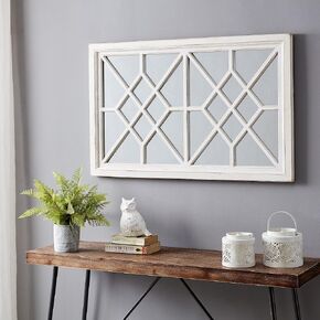 FirsTime & Co. White Fairfield Wall Mirror, Vintage Decor for Bedroom and Bathroom Vanity, Wood, Farmhouse, 37.5 x 24 Inches