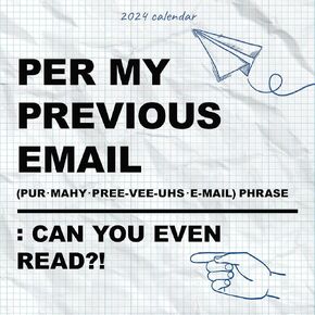 TF Publishing, Per My Previous Email 2024 Wall Calendar in Saudi Arabia