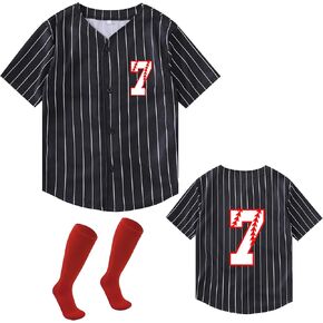 Yuji Itadori 7 Year Old Birthday Shirt Kids Baseball Birthday Shirt with Socks 7th Birthday Outfit Boys T-Shirt Gift