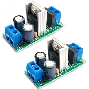 Kiro&Seeu 2PCS 6-15V AC or DC to 5V DC L7805 LM7805 Voltage Rectifier Regulator Buck Step-Down Power Supply Module(7805-MD-2P)