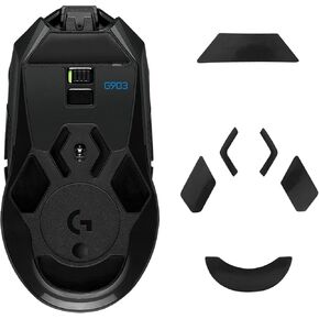 kwmobile Mouse Feet Replacement Compatible with Logitech G903 Computer Mouse Skates Sticker - Black